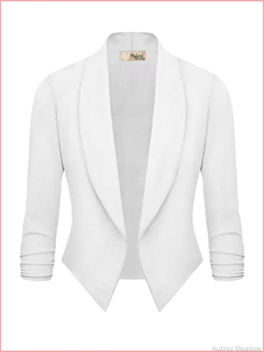 Women's Open Front Nylon Ponte Roma Blazer Jacket - Modern - Picture 2 of 5